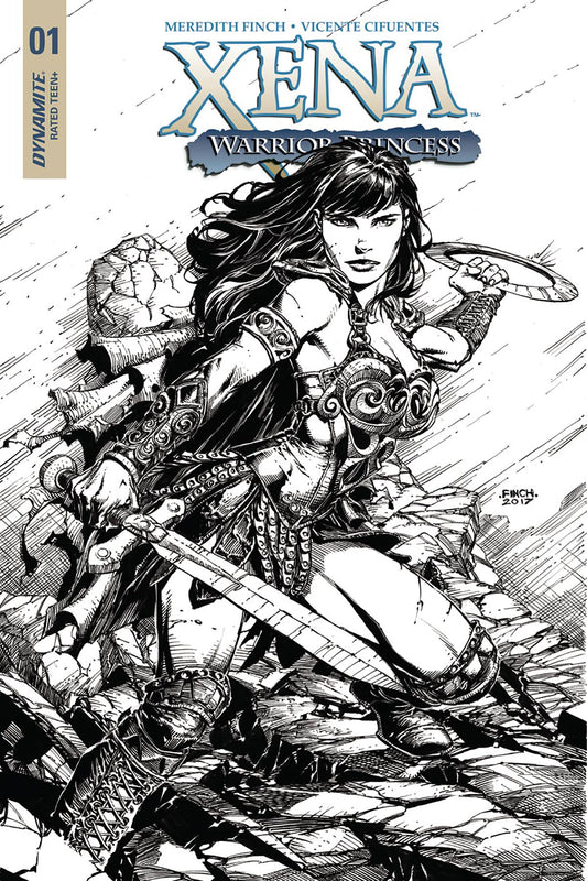 XENA #1 (OF 5) CVR E 25 COPY FINCH B&W INCV